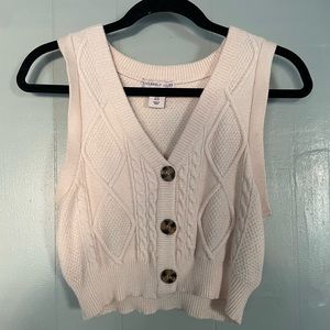 Sincerely Jules Cream Sweater Vest With Buttons